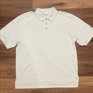 Vintage Izod Men's Light Cream NASCAR Polo Shirt XXL